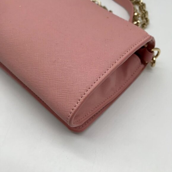 Tory Burch Pink Saffiano Leather Robinson Chain Crossbody - Picture 8 of 10